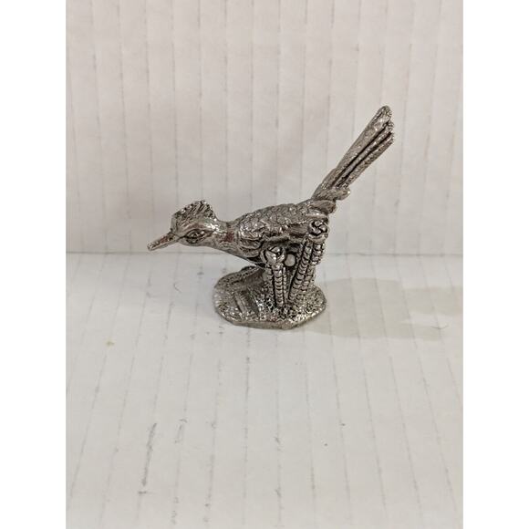 MINIATURE PEWTER JC Road Runner Pheasant Bird Figurine - Picture 2 of 6